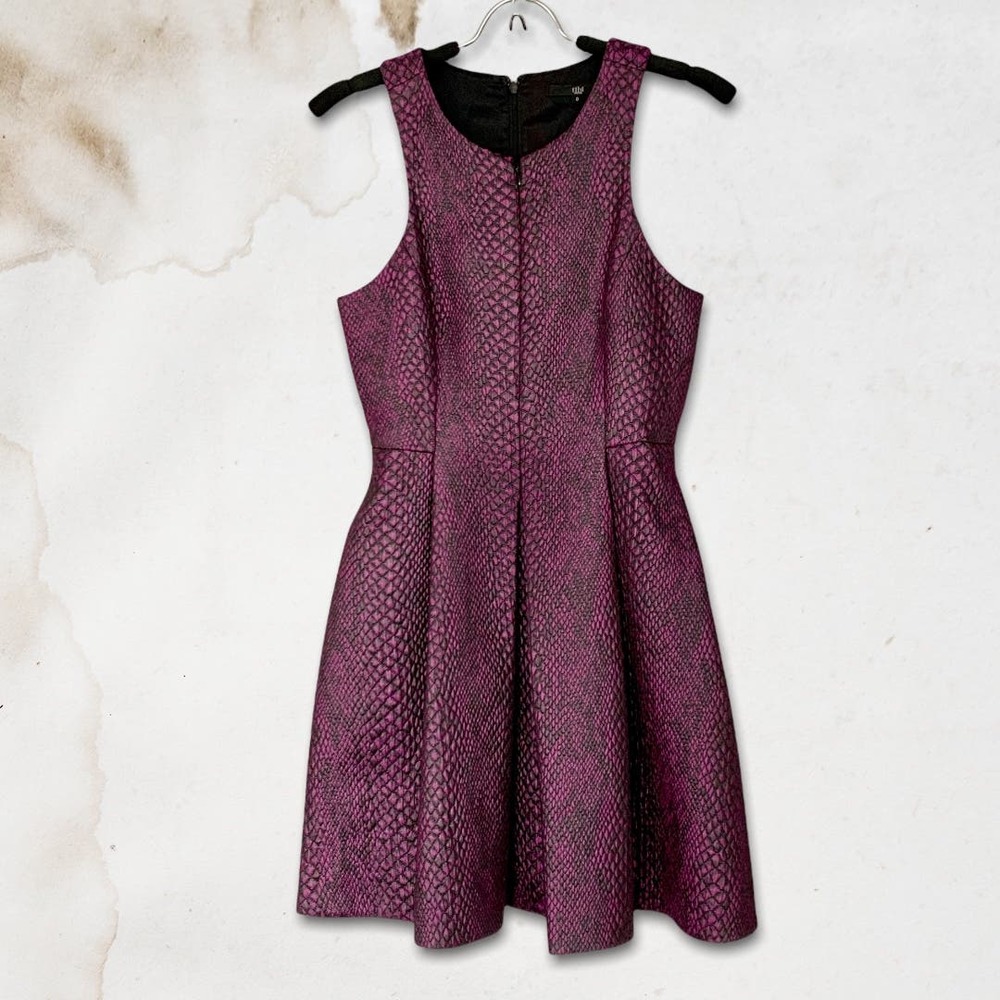 Tibi Cobra Jacquard Sleeveless Dress in Purple Size 0 - Picture 13 of 13